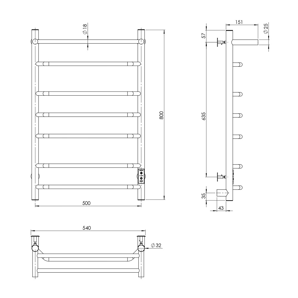 Полотенцесушитель Браво Пэк сп 3 П 80х50